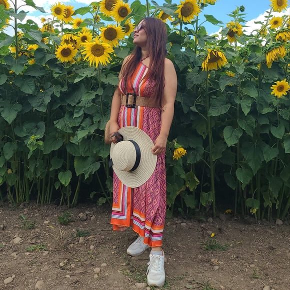 Zara Printed Midi Dress- Satin feel - Picture 2 of 6